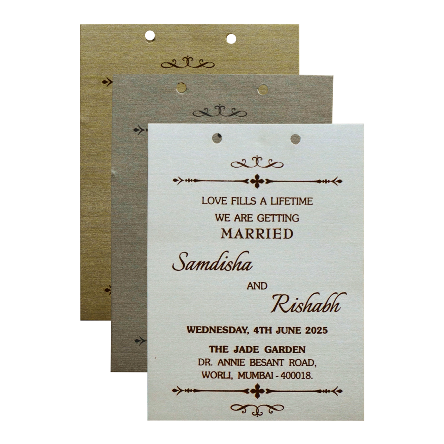 Shimmery Brown MDF Invitation-Krc30850