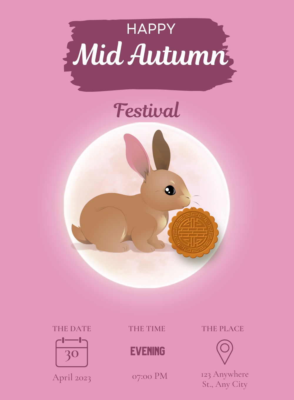 Pink and Playful mid-autumn festival Invitation-AAMID005