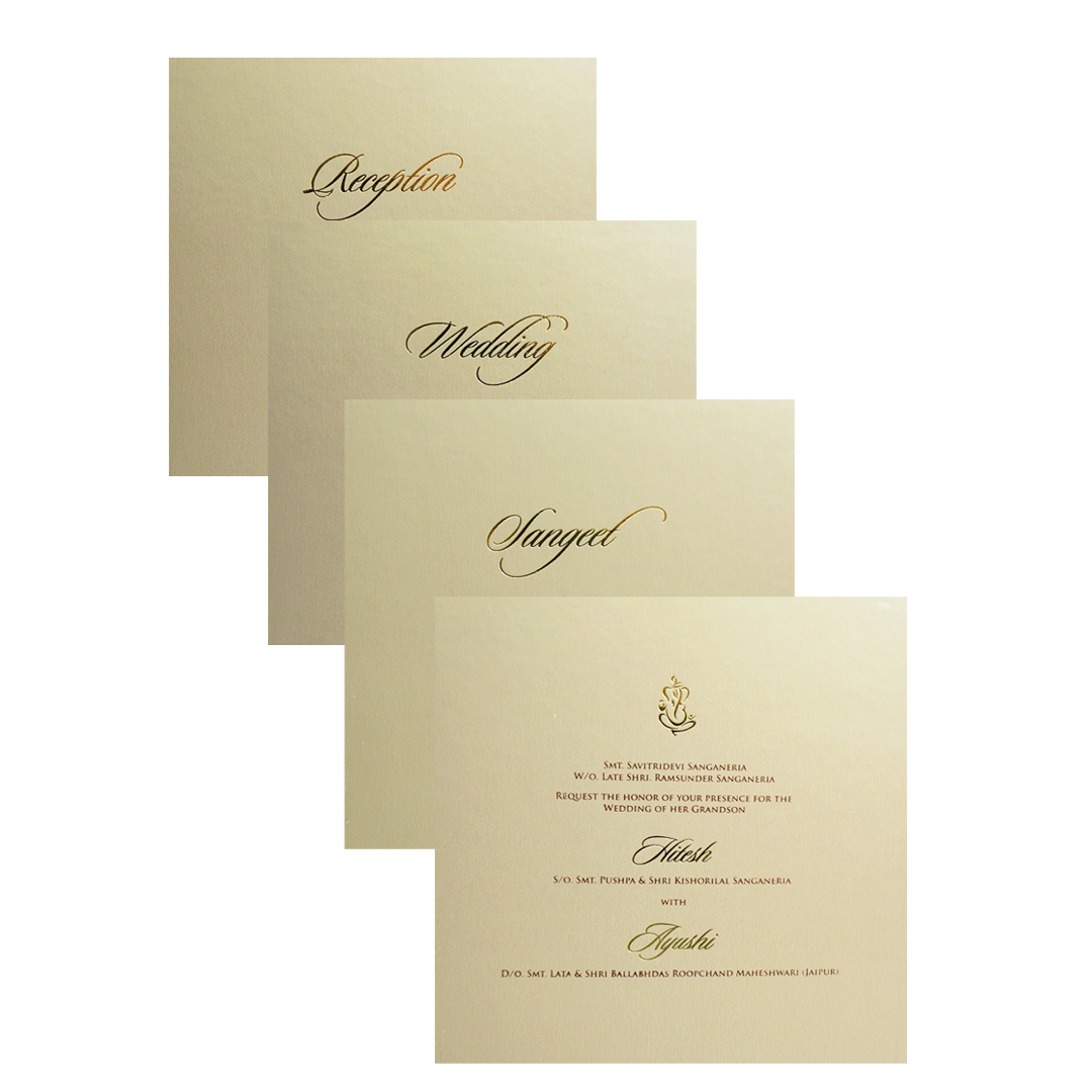 Light White Embossed Padded Wedding Card-Kpr20130