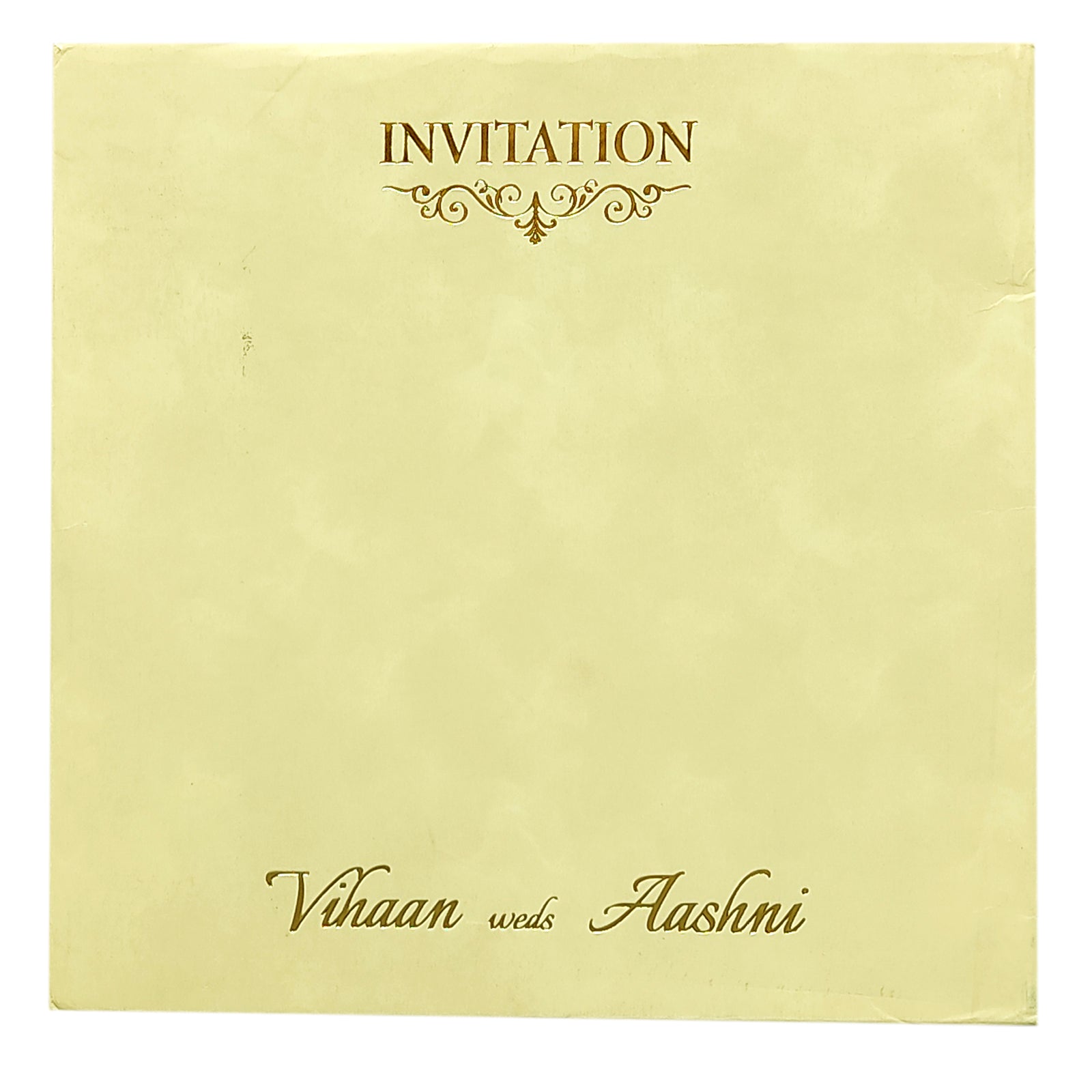 Cream Floral Padded Wedding Card-KRC29450