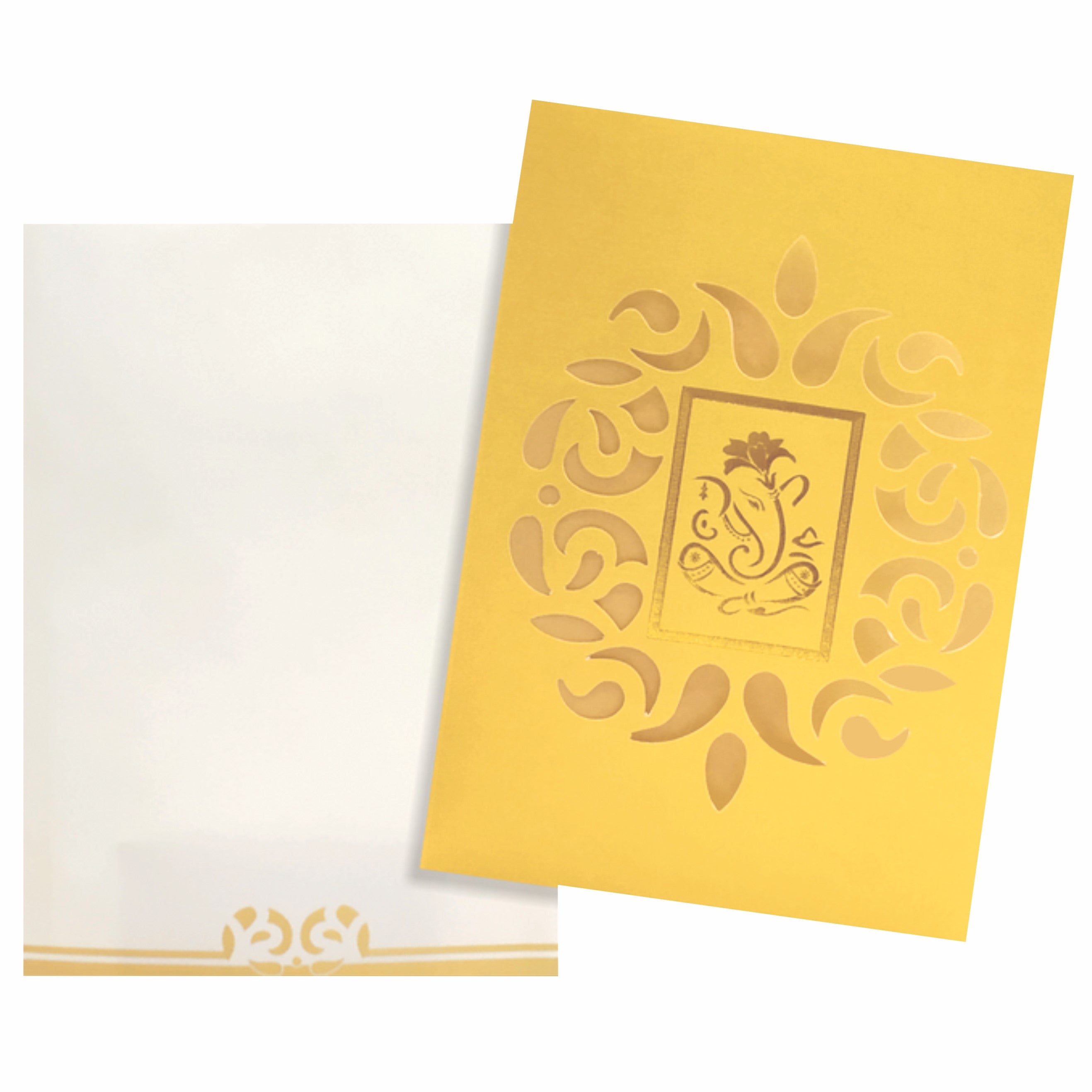 Gold Die Cut Floral Invitation