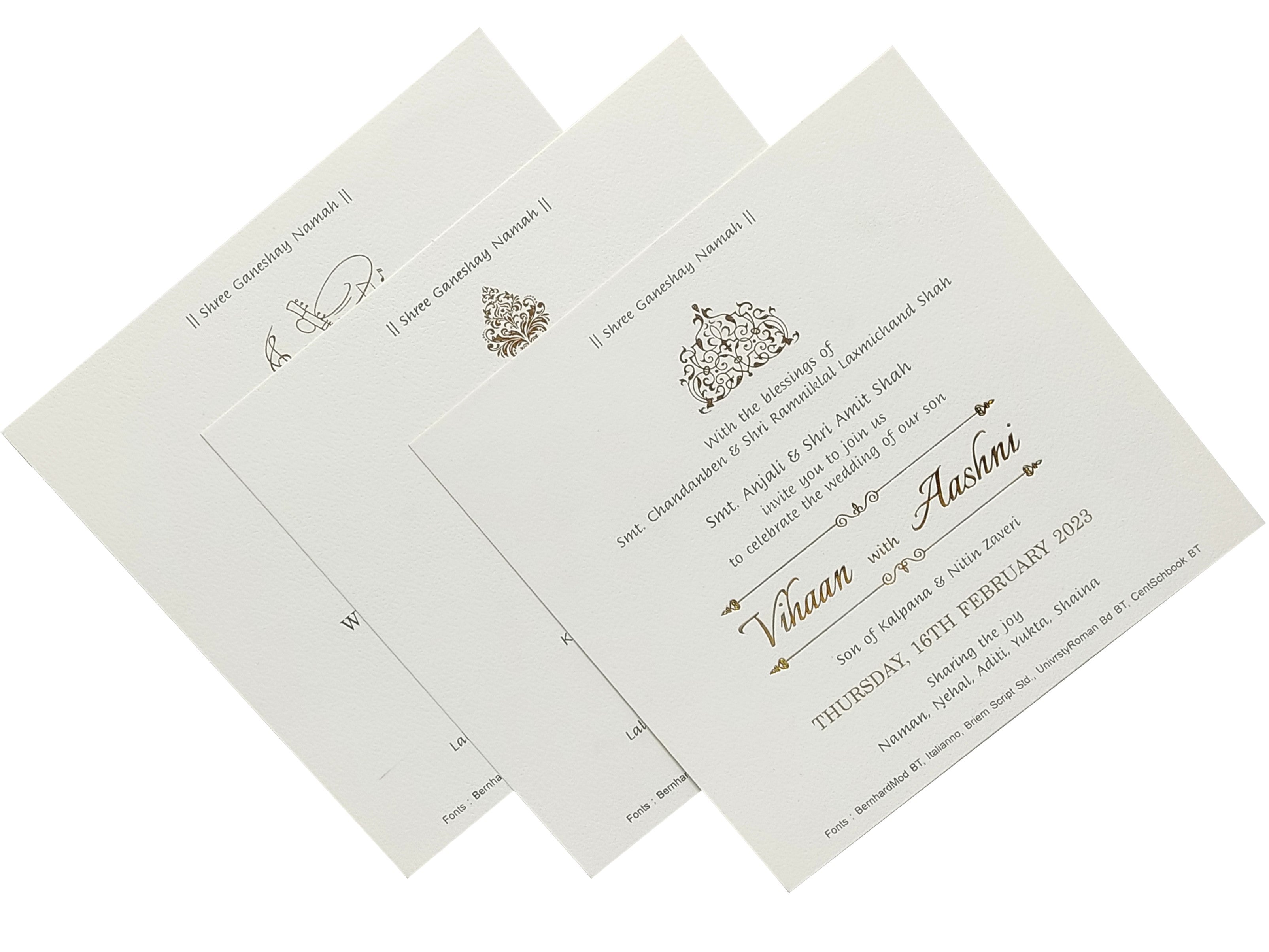Blue Padded Invitation Card-KRC28570