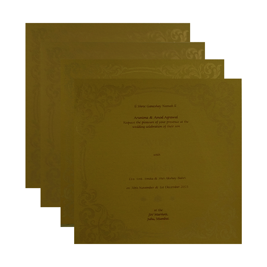 Golden MDF Marriage Card-KPR09280