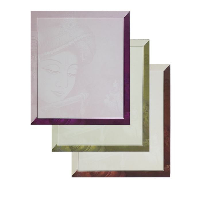 Blue Radhe Krishna Padded Wedding Invitation-King of Cards