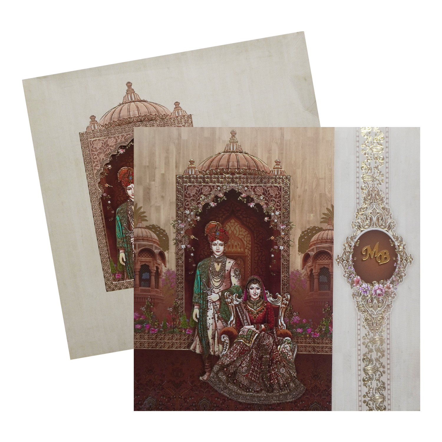 Royal Laser cut with Bride Groom Invitation-KSI11530