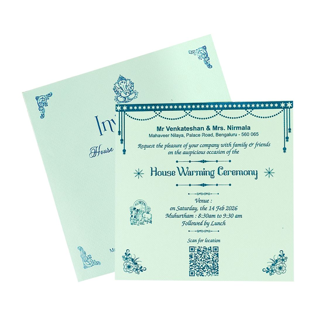 Check out Blue Single Sheet Wedding Card at best price. ?WhatsApp Support ?Express Delivery. | King of Cards.