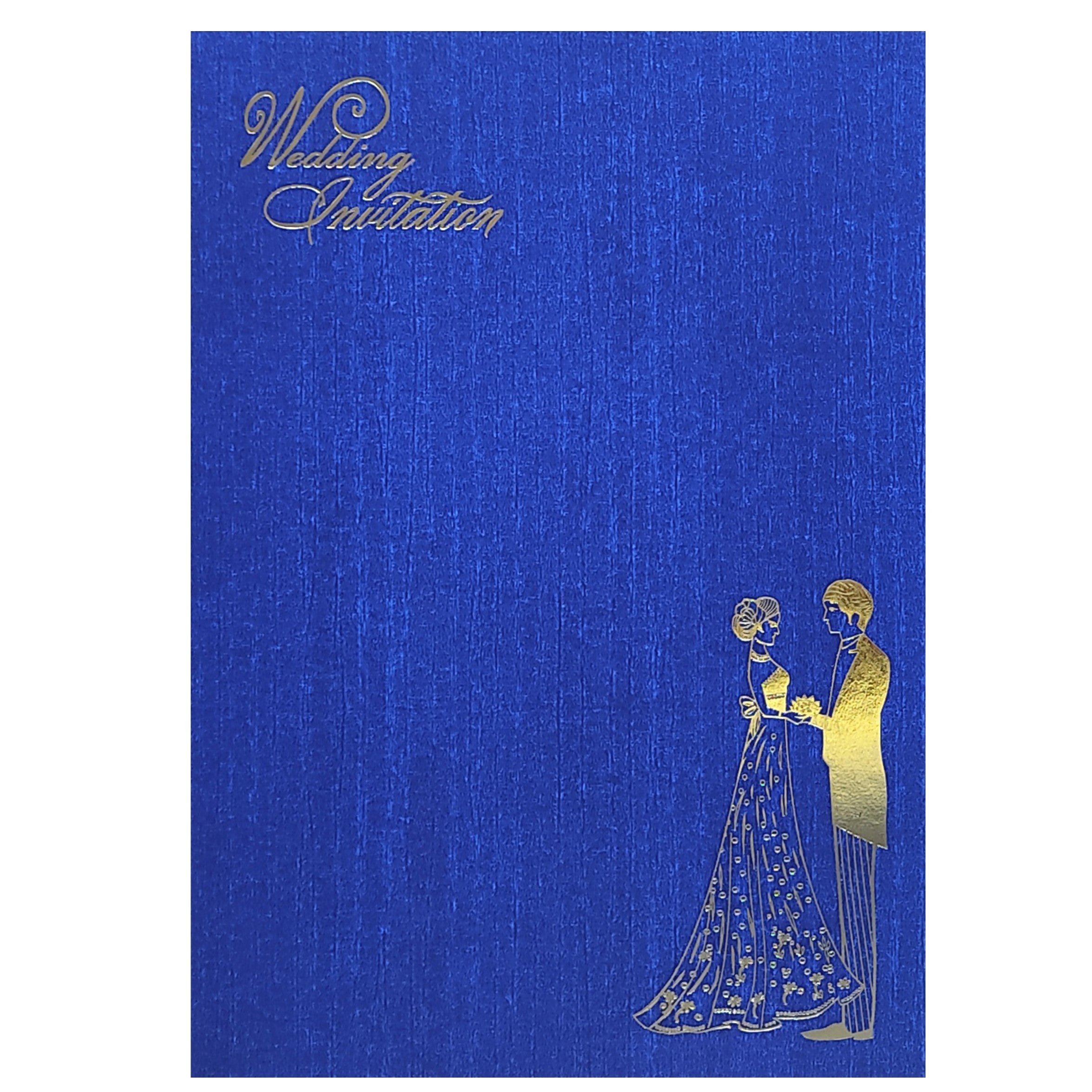 Blue Bride Groom Wedding Card-KNCP827B