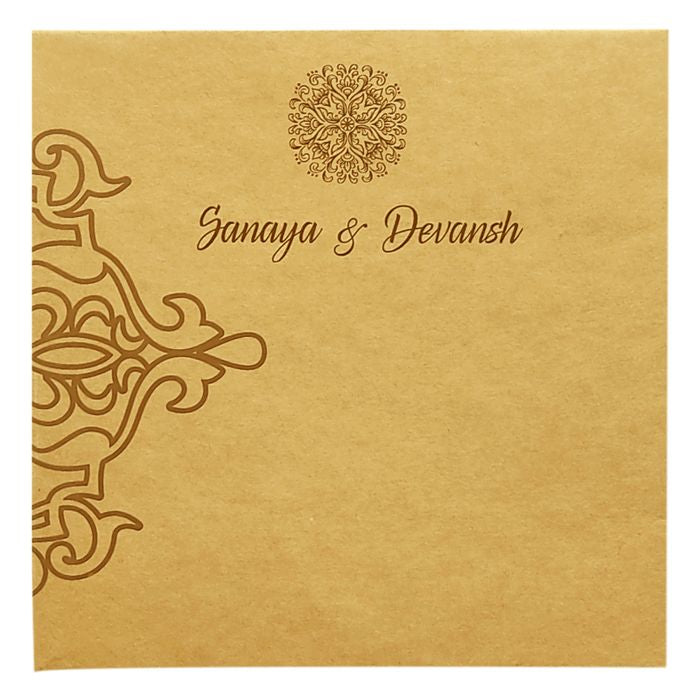 Brown Embossed Box Invitation Card-King of Cards