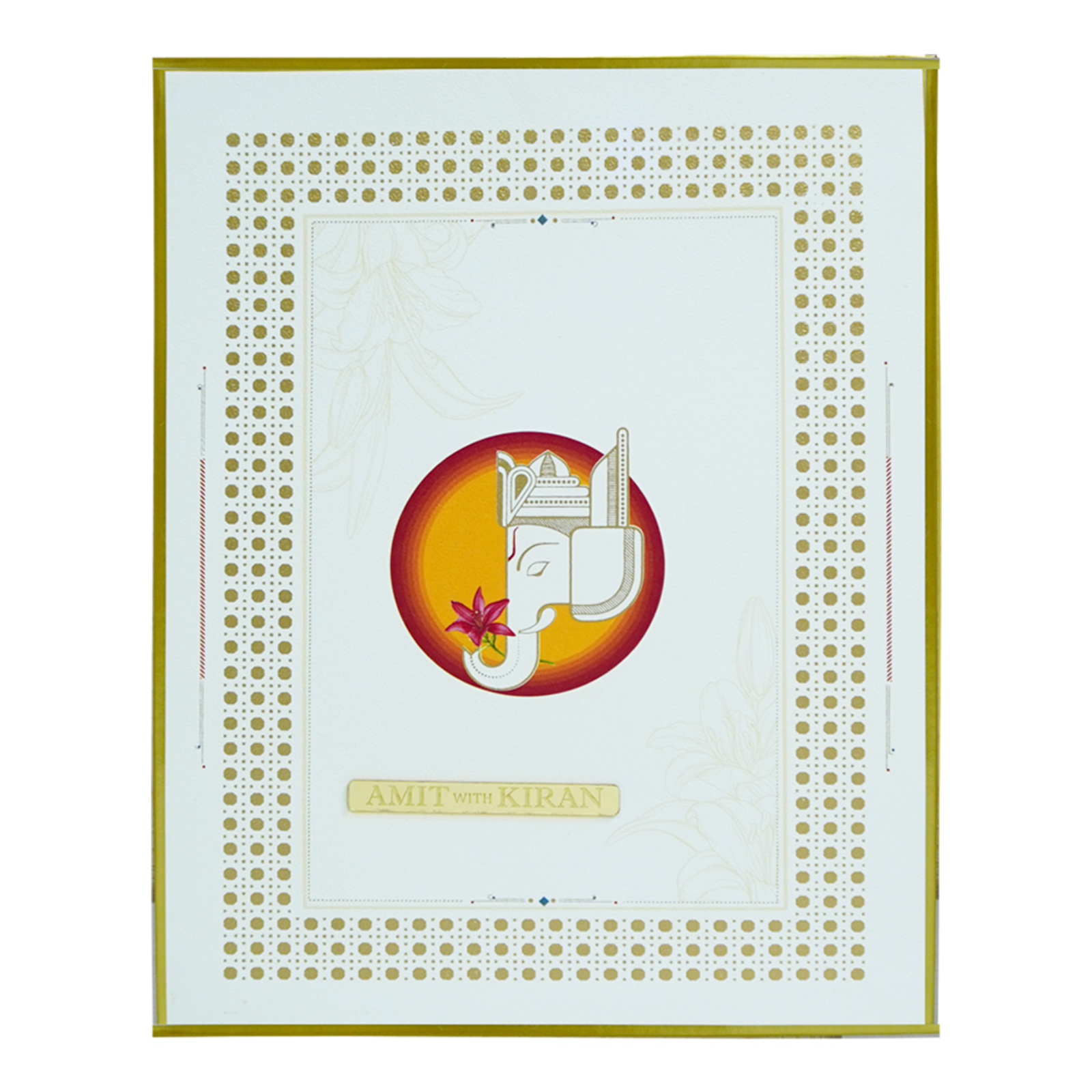 Cream Padded Premium Wedding Card-KBM04690