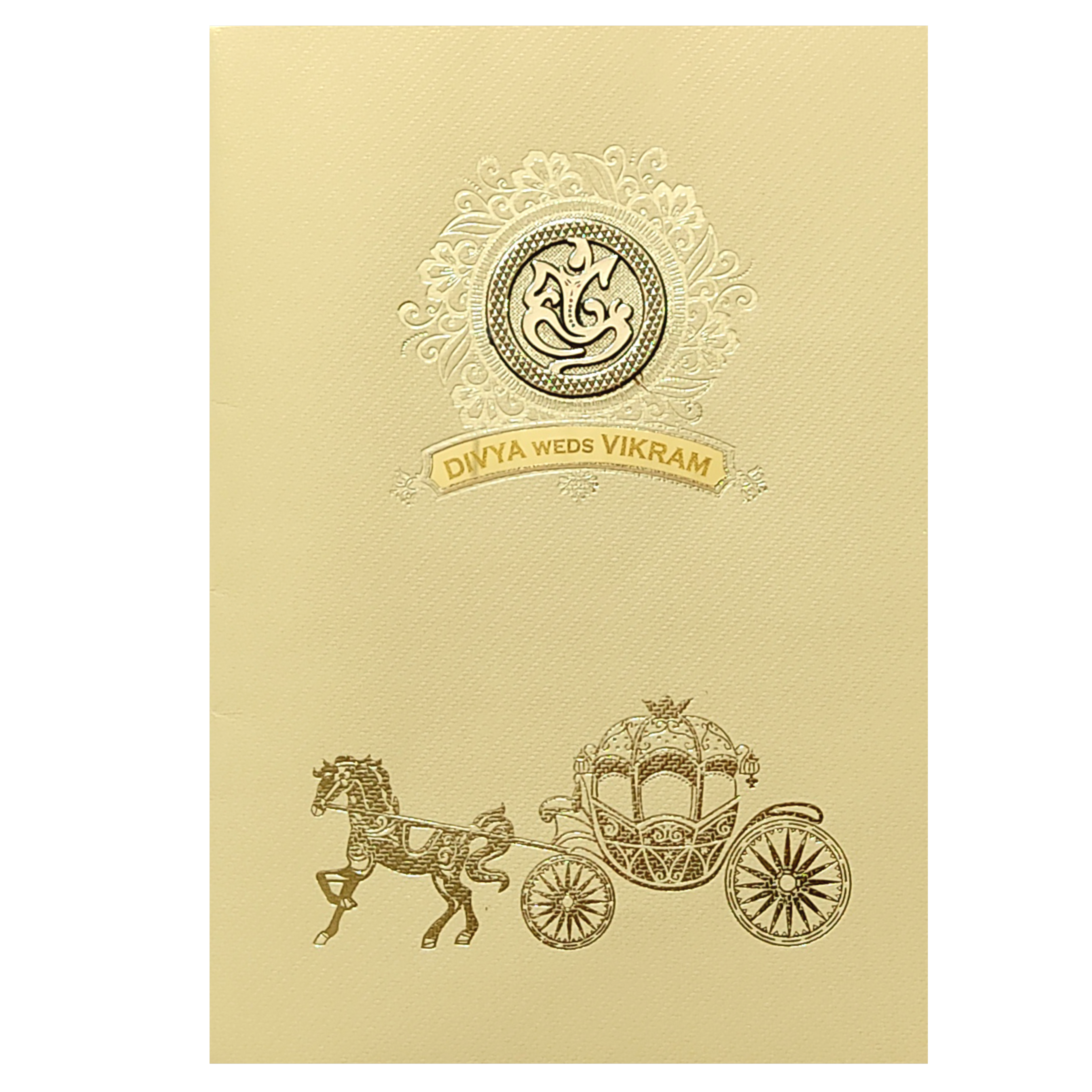 Gold Texture Sheet Invitation Card-KNKTG036