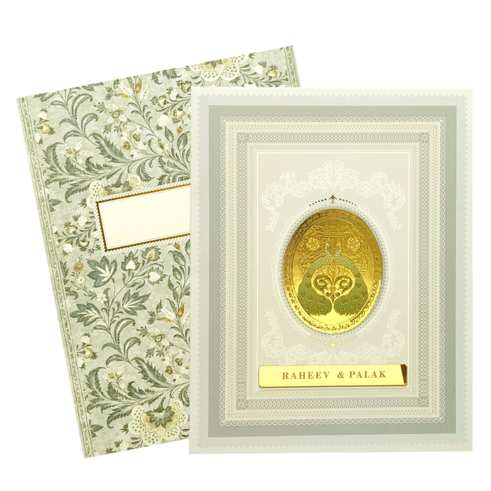 Light Green Floral Marriage Card-KBM04500