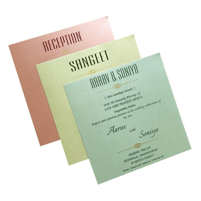 Metallic Pink Tracing sheet Invitation-King of Cards