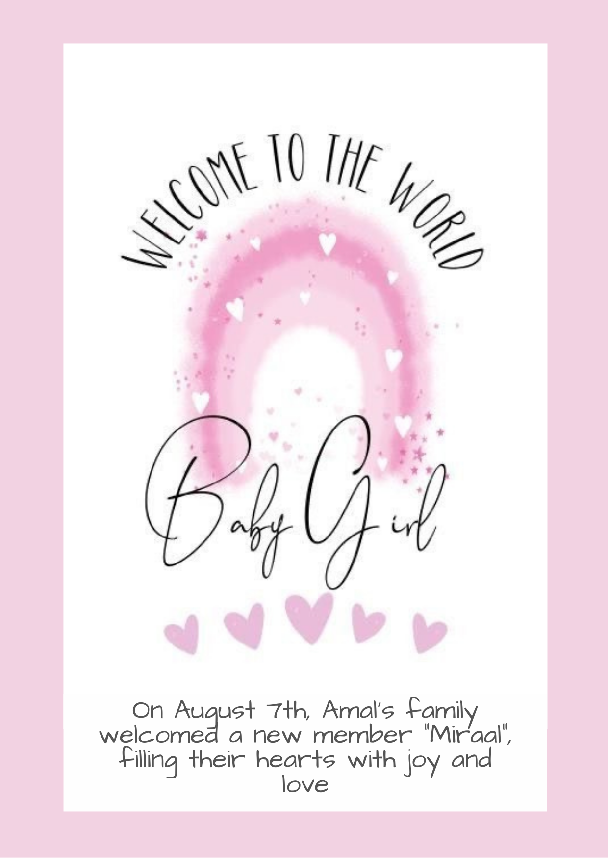 White Floral Baby Birth Announcement Invitation-King of Cards