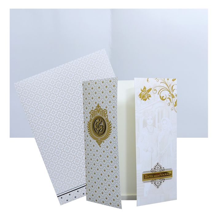 Selling White Embossed Door Nameplate invitation card online. Buying invitation cards made easy with King of Cards! ?Customer Support ?Home Delivery.