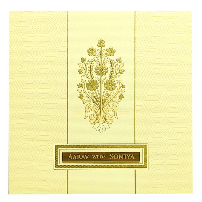 Pale Pink Floral Foil Invitation-King of Cards