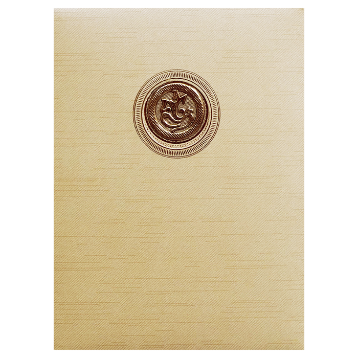 Cream Ganesha Cut Wedding Card-King of Cards