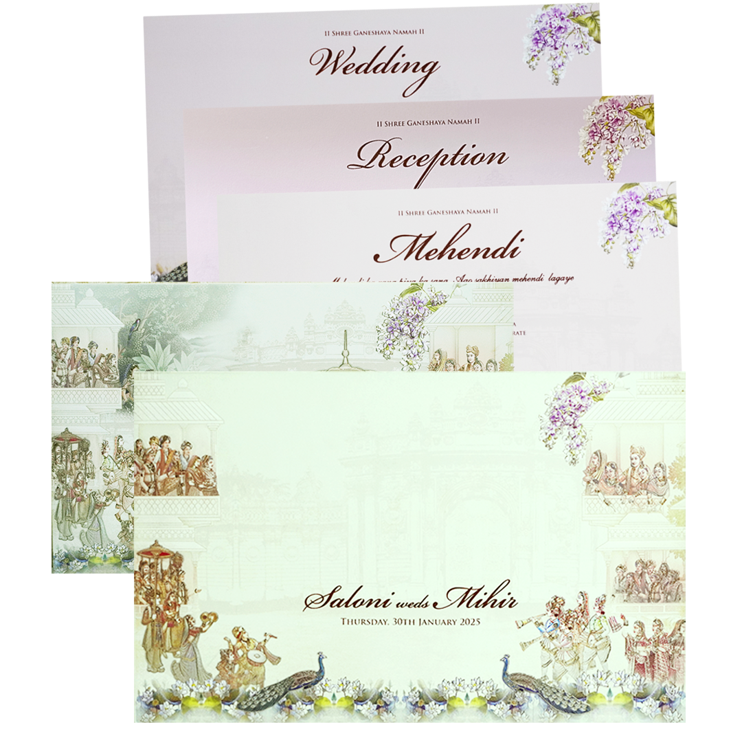 Make your event special with our exclusive Lime Yellow Royal Traditional Wedding Card. Shop now! ?WhatsApp Support ?Express Delivery.