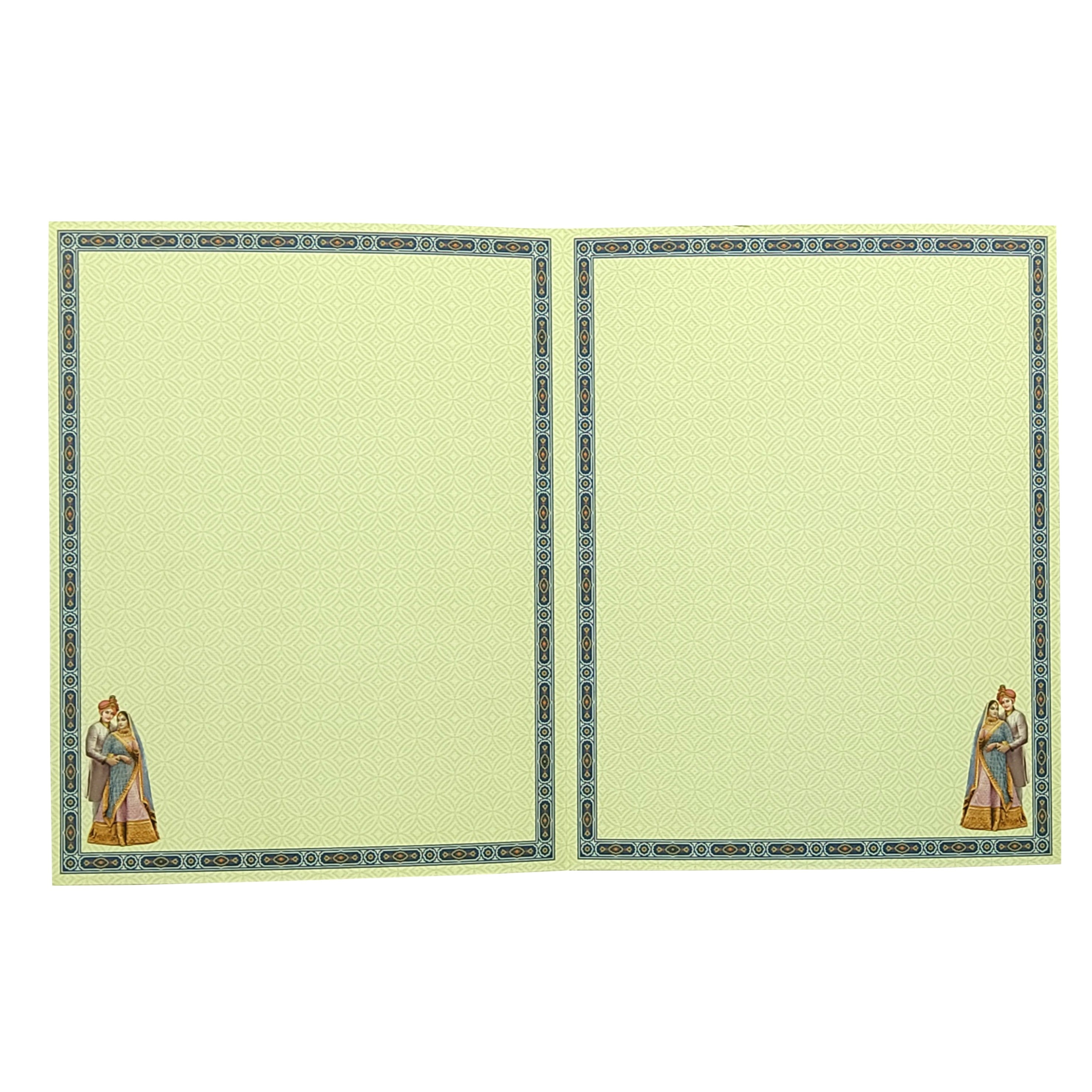 Cream Traditional Bride Groom Invitation Card-KNKN6301
