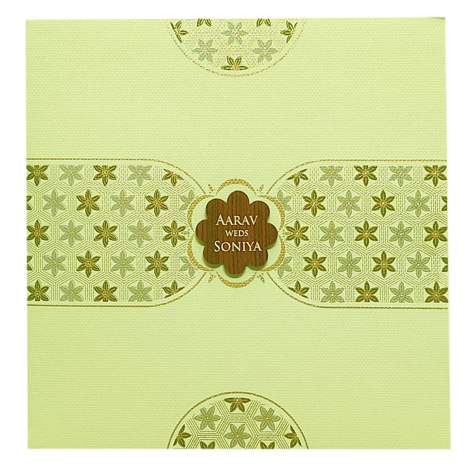 Pista Green Design Nameplate Invitation Card-KRC29332