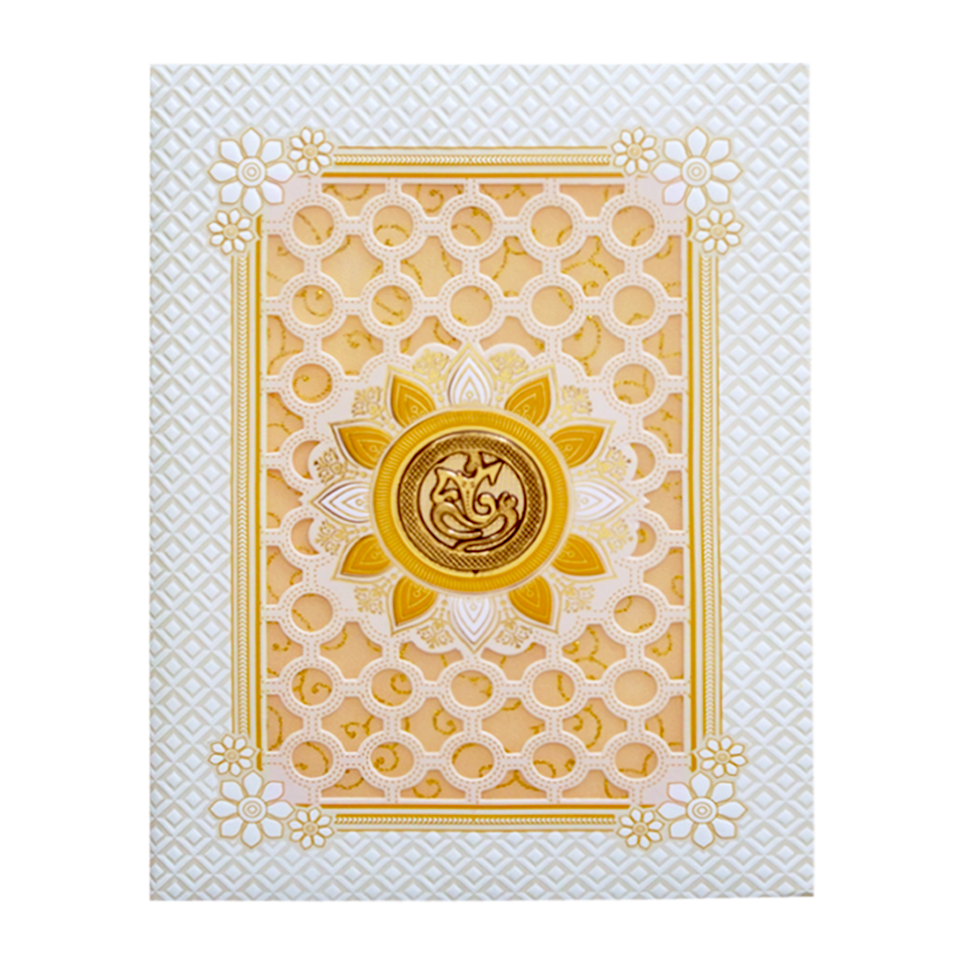 White Laser Cut Wedding Invitation Card-KNK7059W