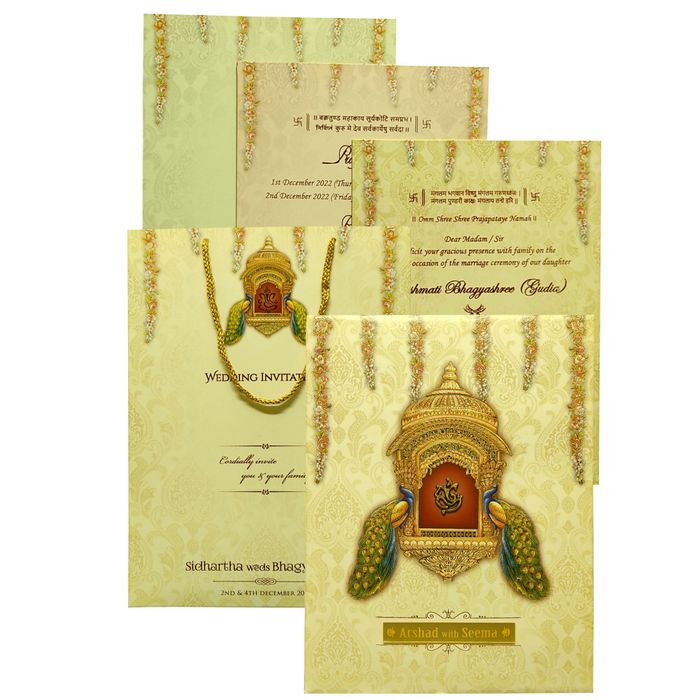 Sandal peacock premium sweet box card-King of Cards