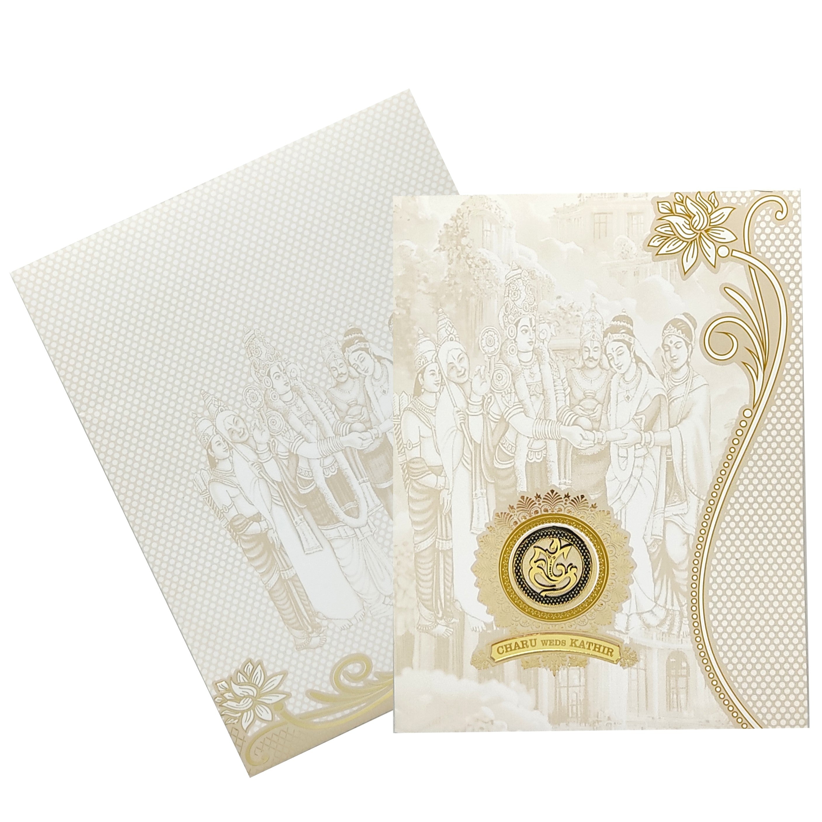 White Balaji Padmavathi Invitation Card-KNJS2057
