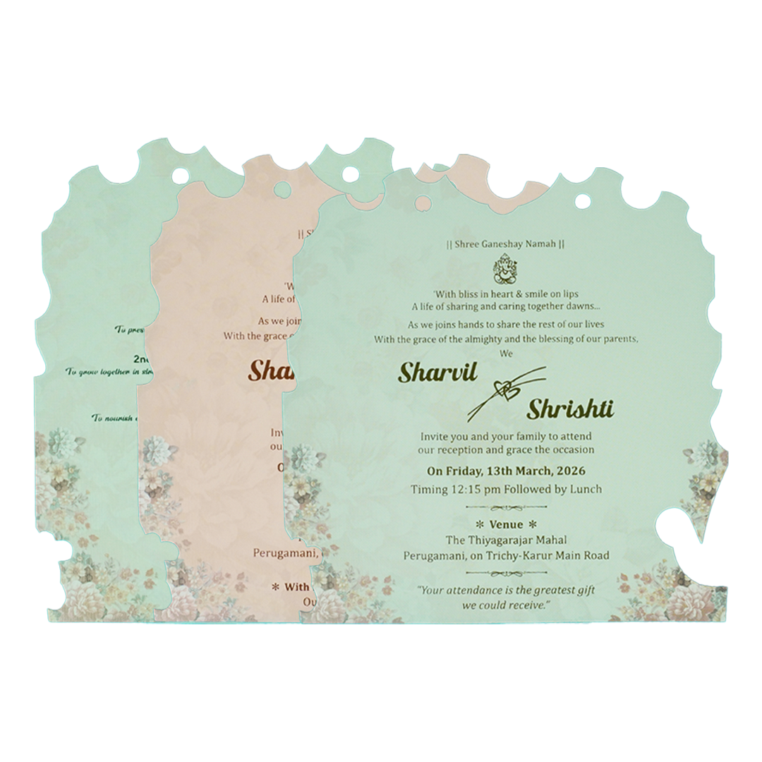 Brown Doli Procession Elephant Wedding Card-KSSC1060