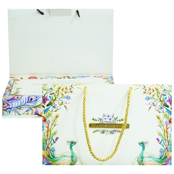 Ivory Floral Wedding Box-King of Cards