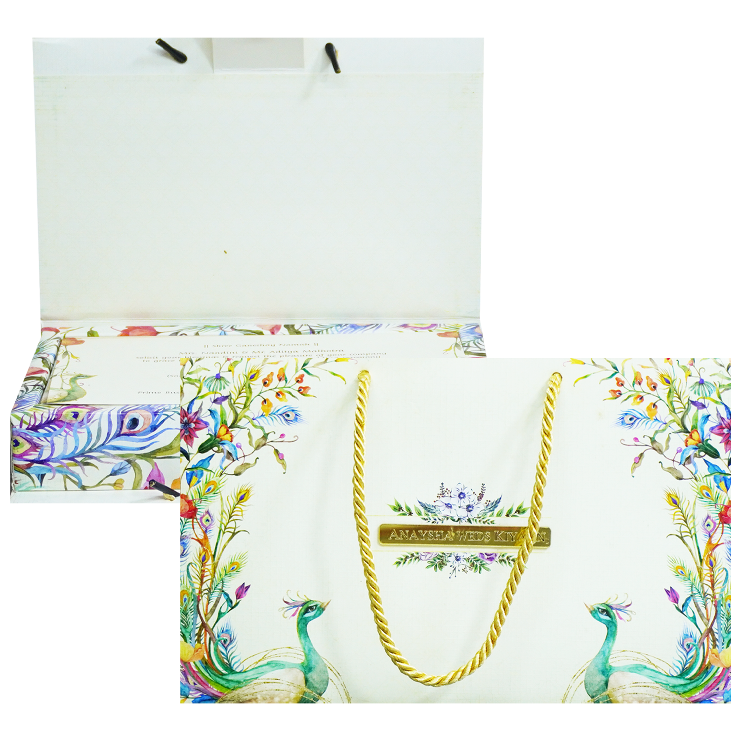 Ivory Floral Wedding Box-KRC30020