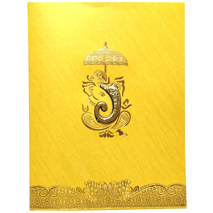 Gold Metallic Gold Foiling With Ganesha Sticker-King of Cards
