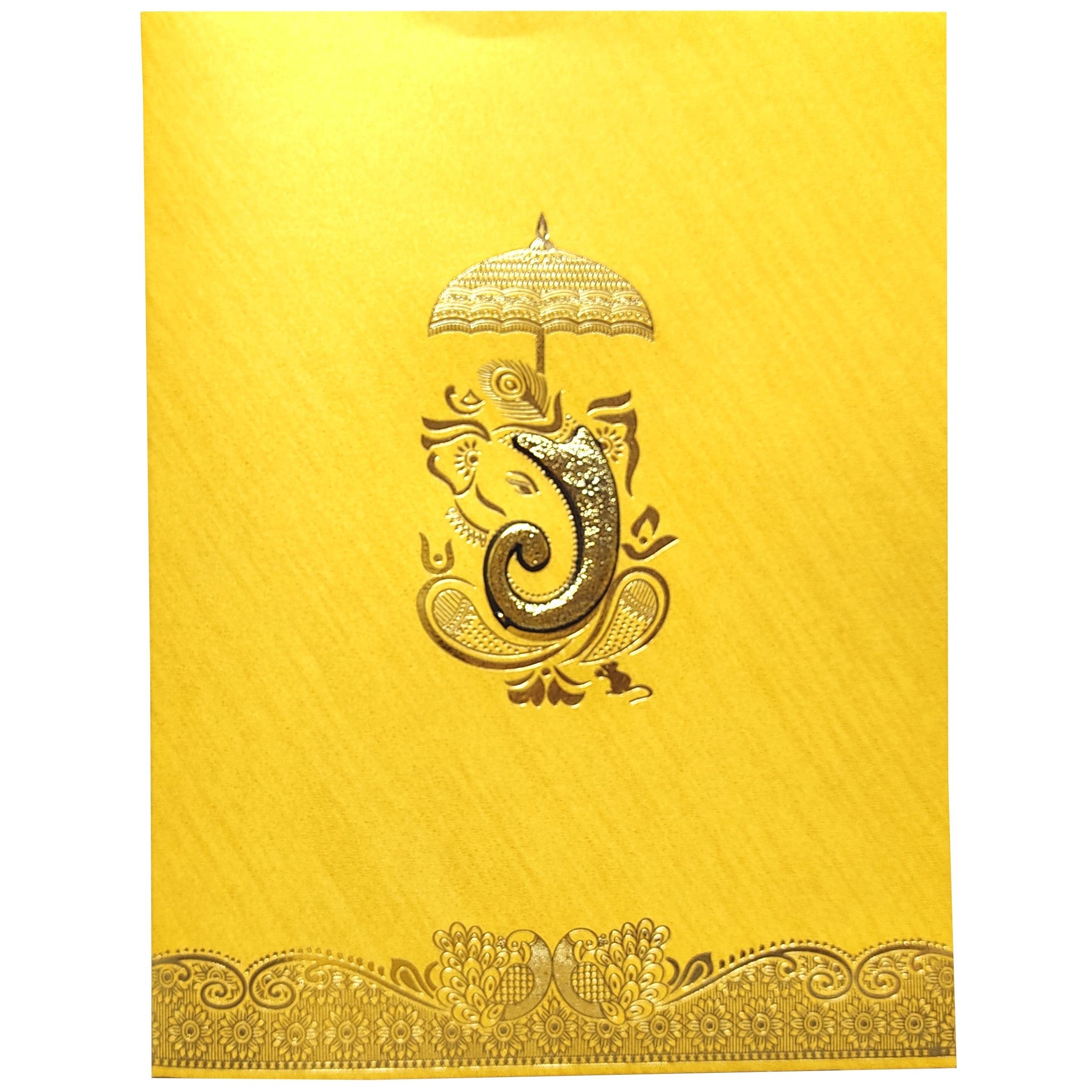 Gold Metallic Gold Foiling With Ganesha Sticker-KNK50163