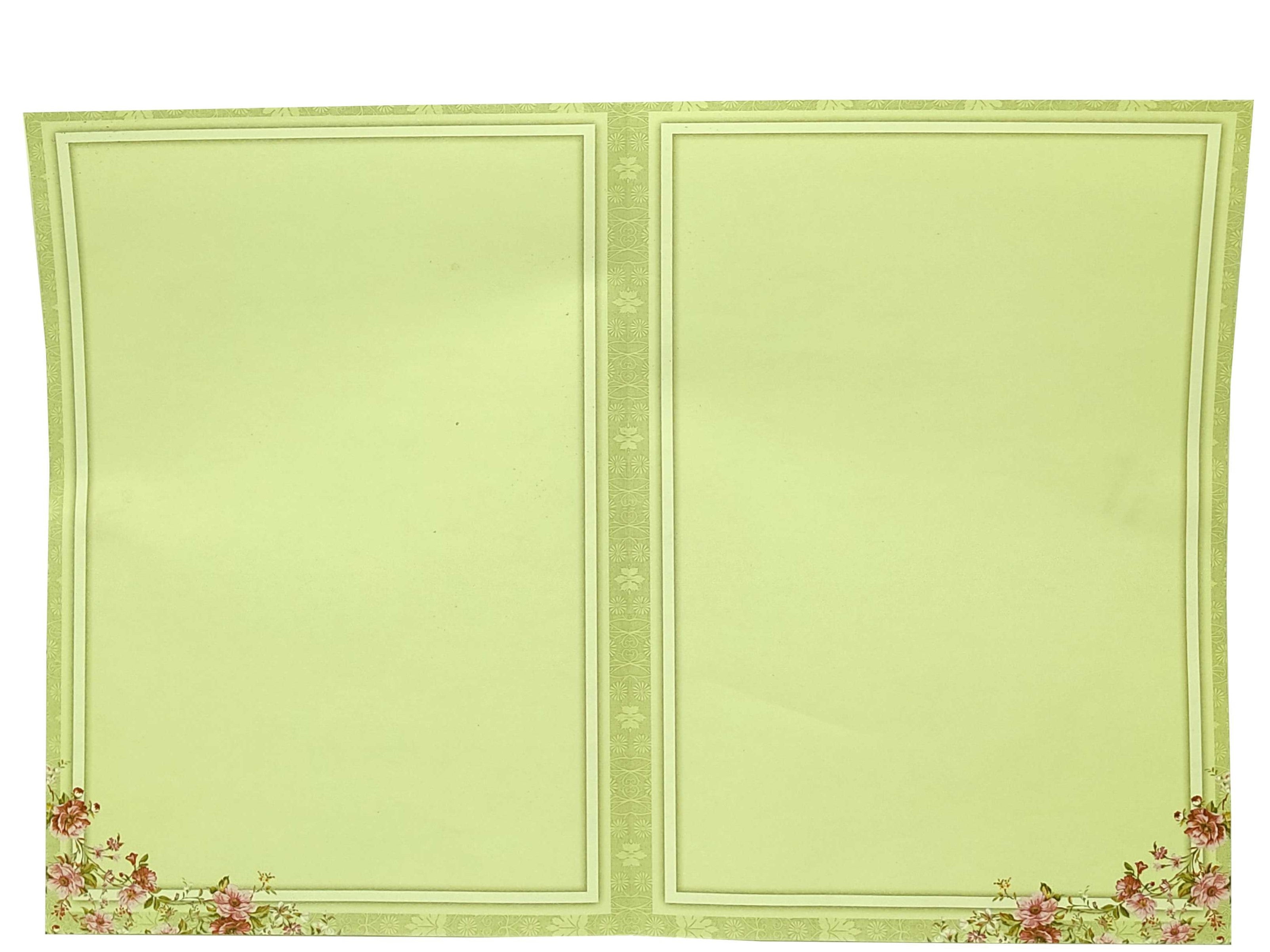 Green Floral Offset Invitation With Gold Foiling-KNCP252P