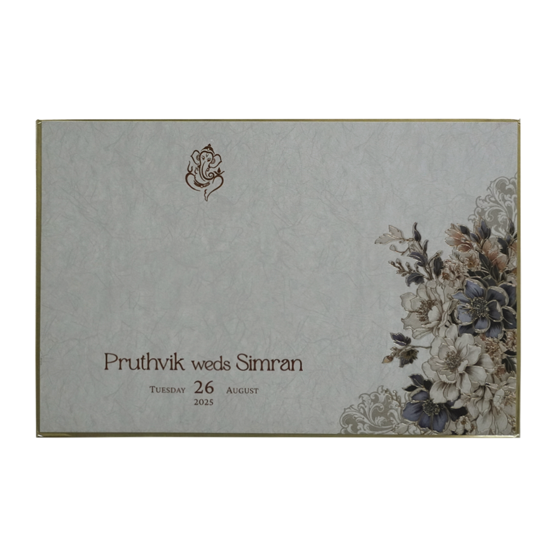 Dusty Grey Padded Invitation Card-KPR24300