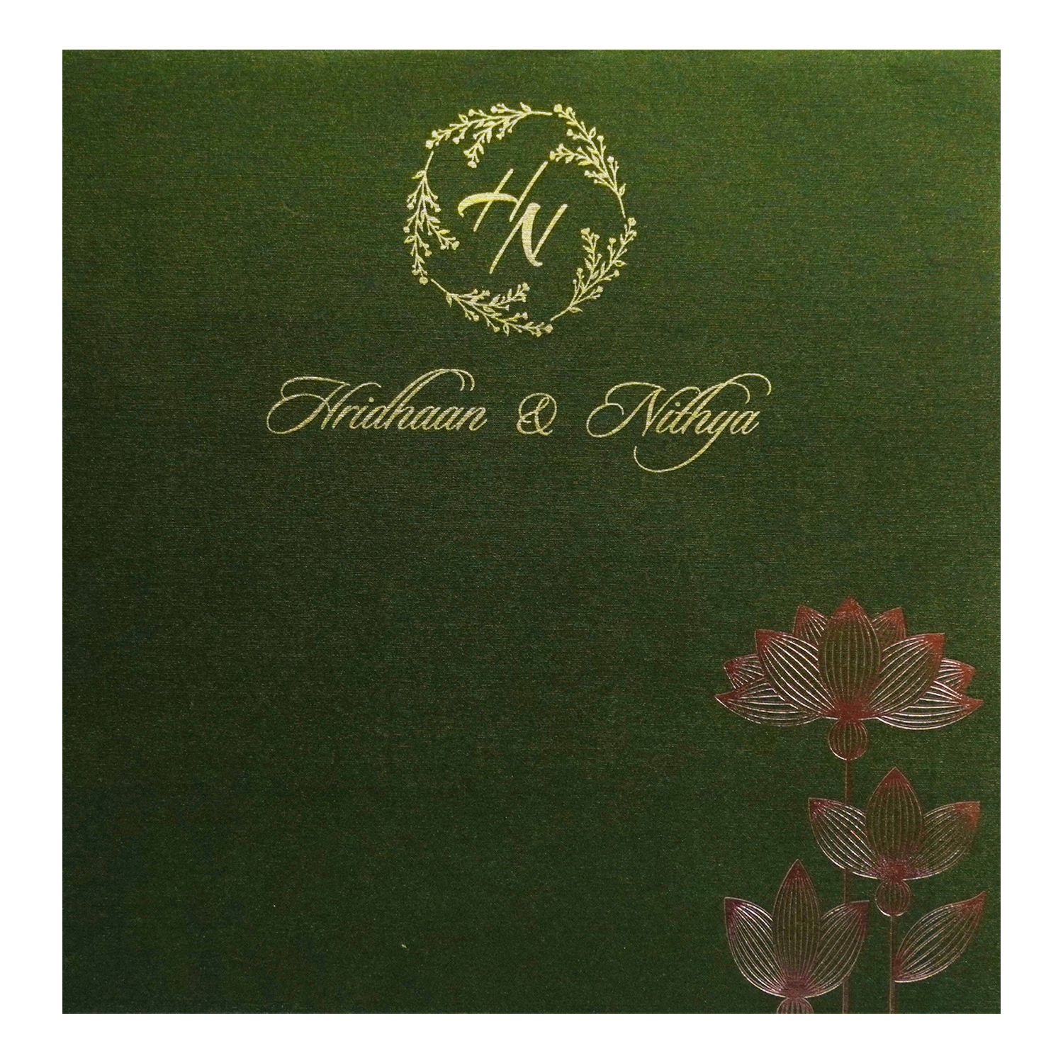 Dark Green Single Sheet Invitation-KRCS7302