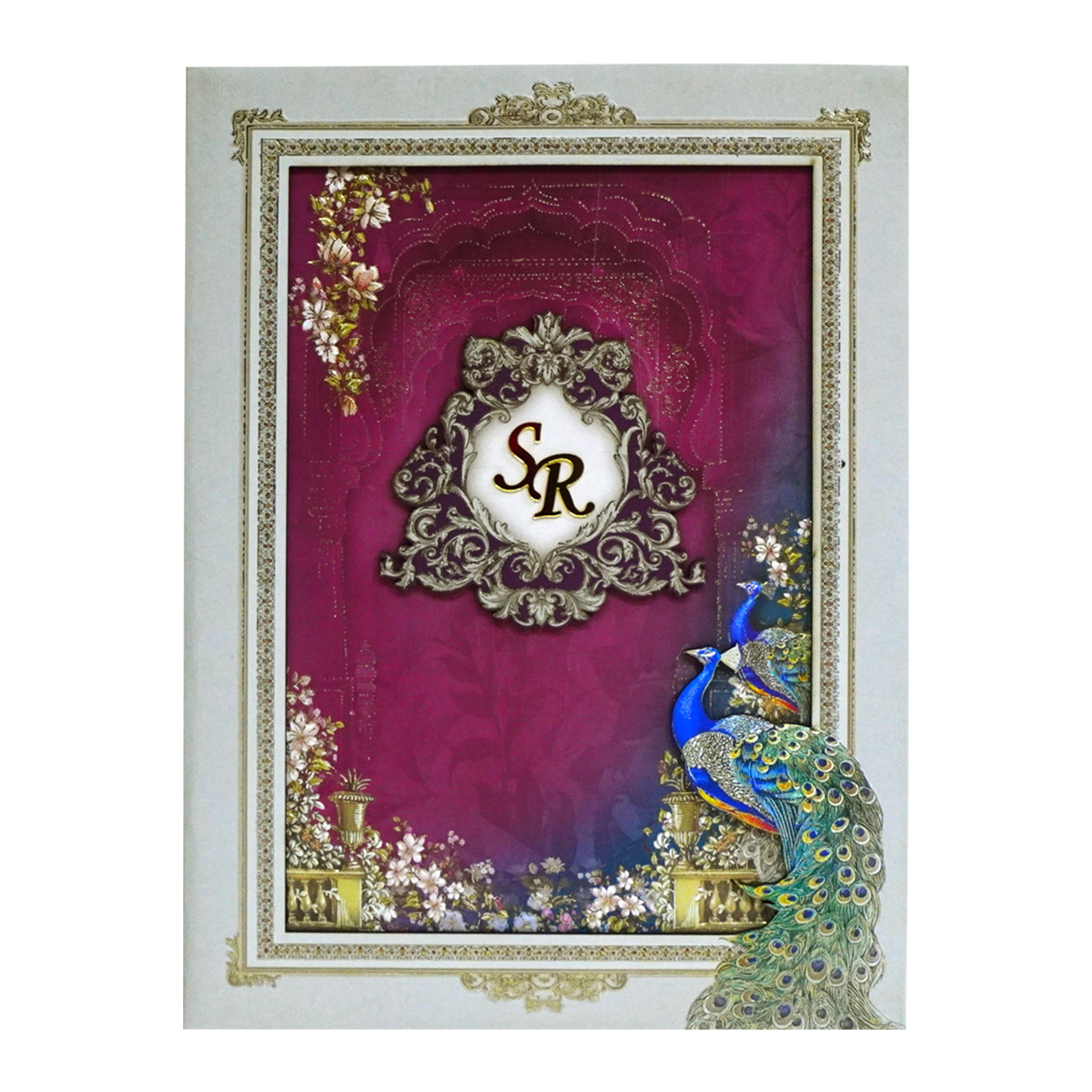 Grey Pink Padded Invitation-KSI12550