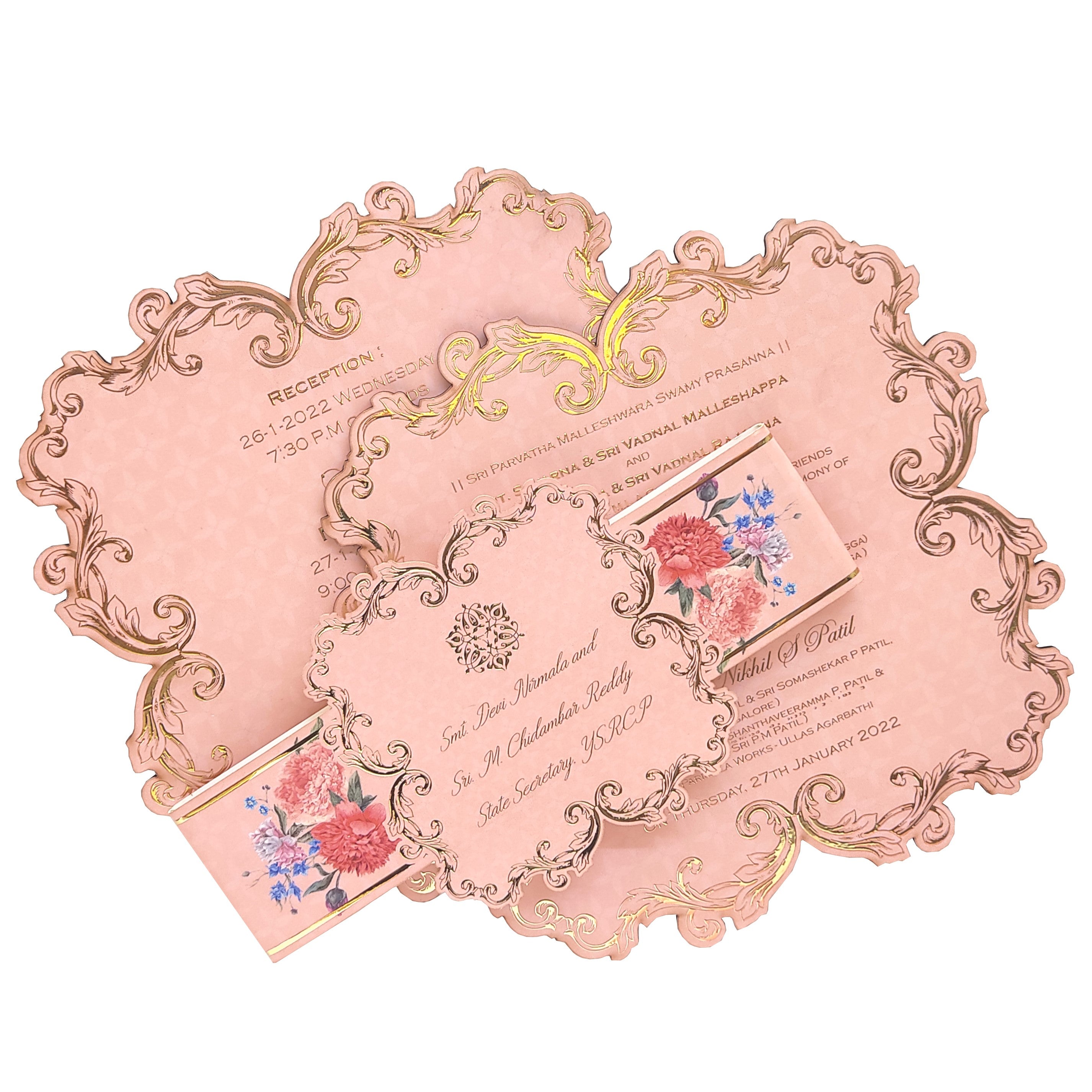 Pink Box Invitation Card-KNKUP050