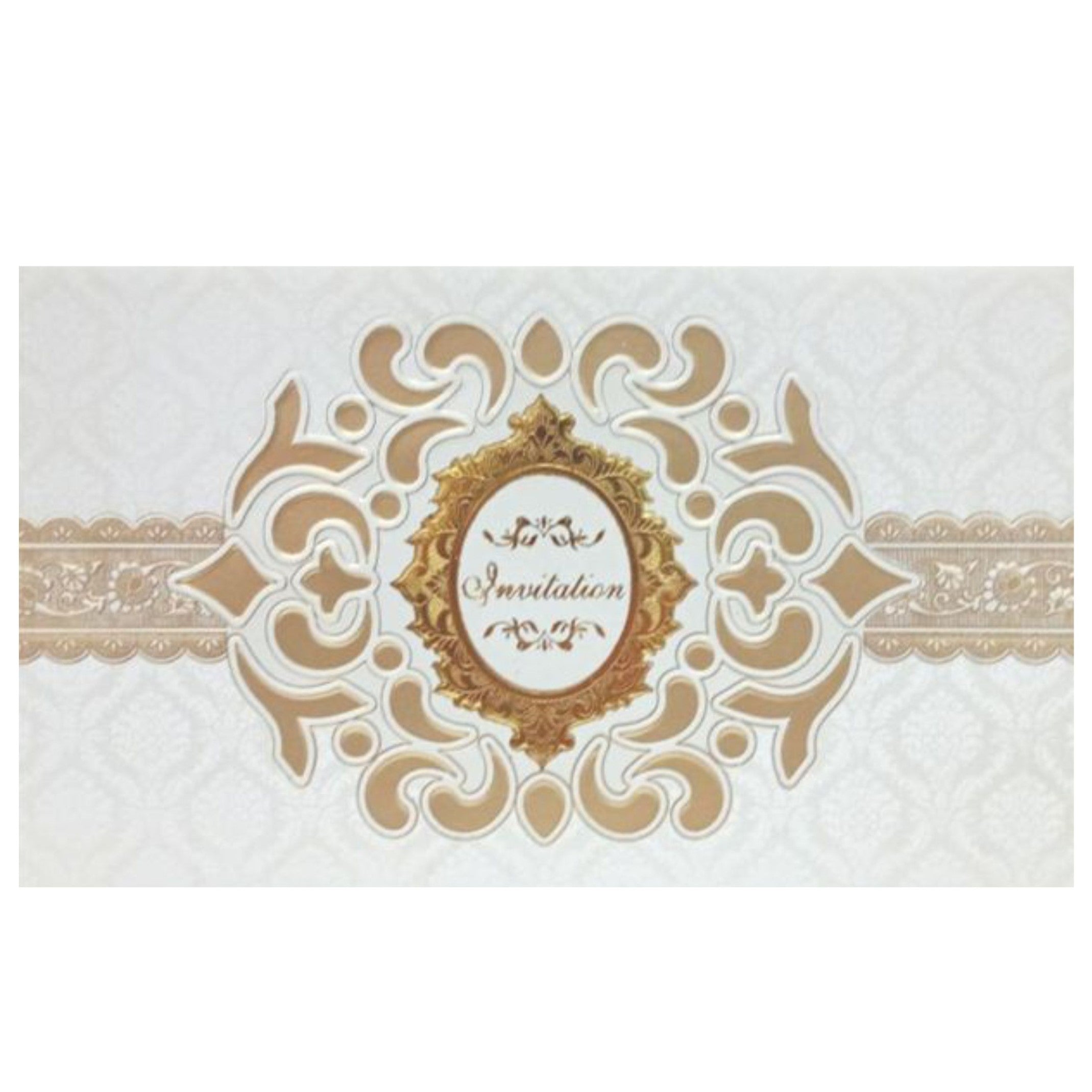 White Die Cut Invitation Card-KNK30721