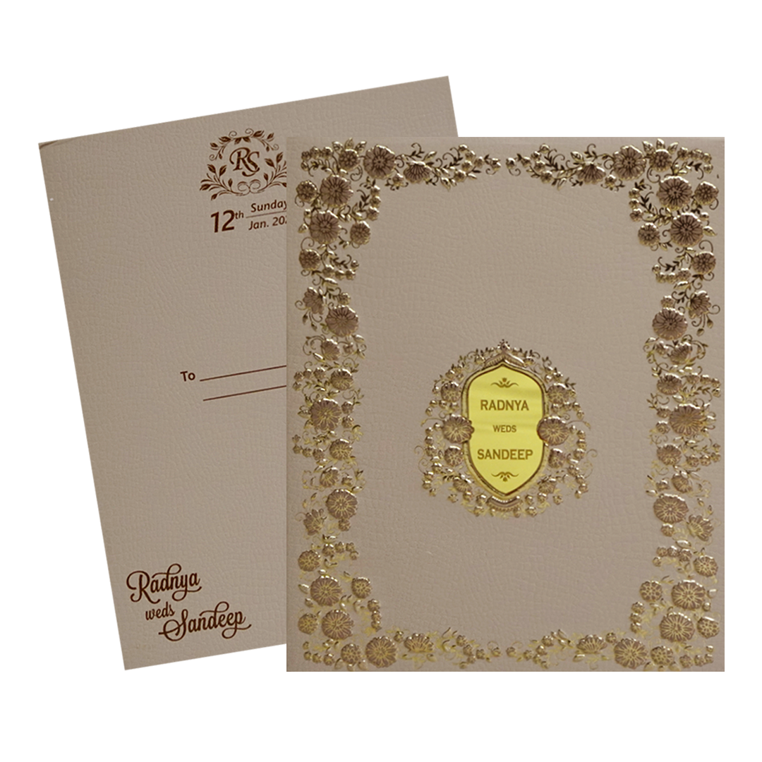 Cream Pink Floral Invitation-KSI12440