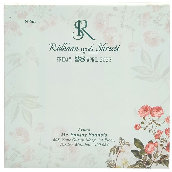 Light Coral Green MDF Invitation-King of Cards