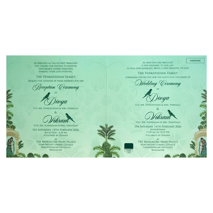 Green Traditional Nameplate Invitation Card-King of Cards