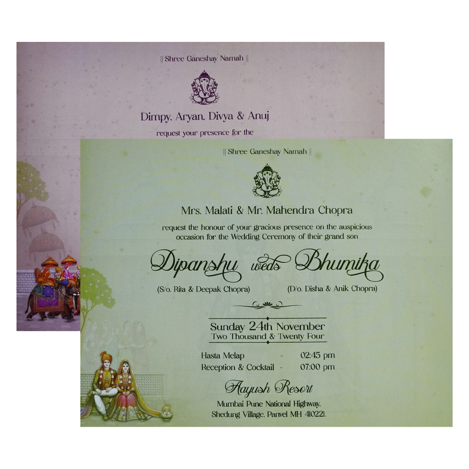 Light Pale Blue Padded Invitation-KSI12180