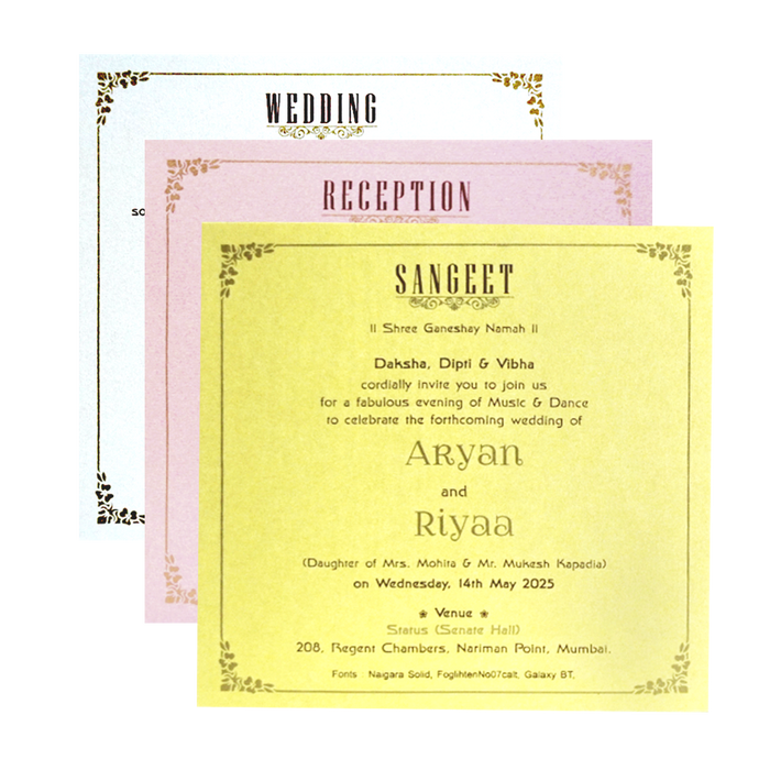 Dark Brown Ganesha Wedding Card-King of Cards