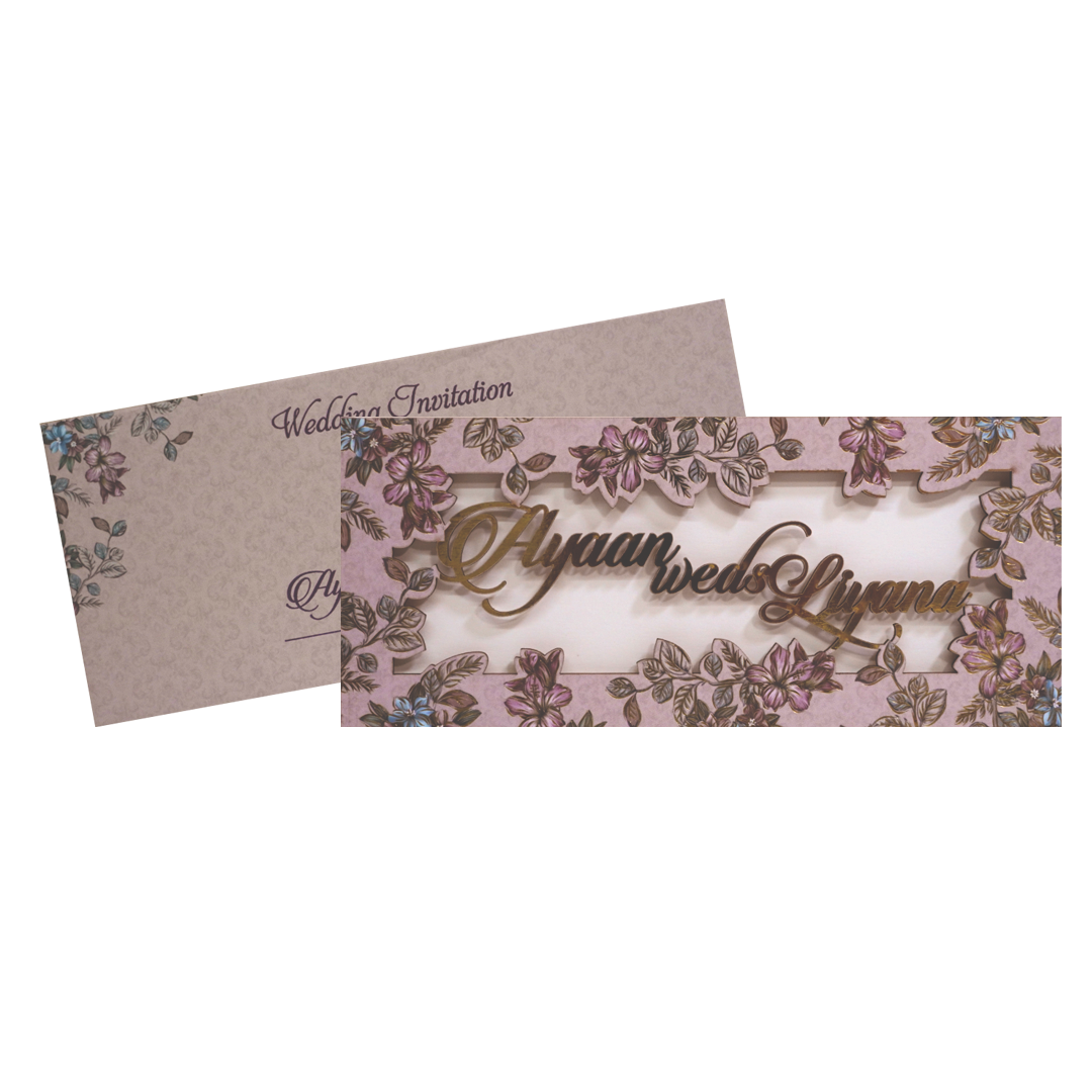 Light Apricot Pink MDF invitation-KVN07140