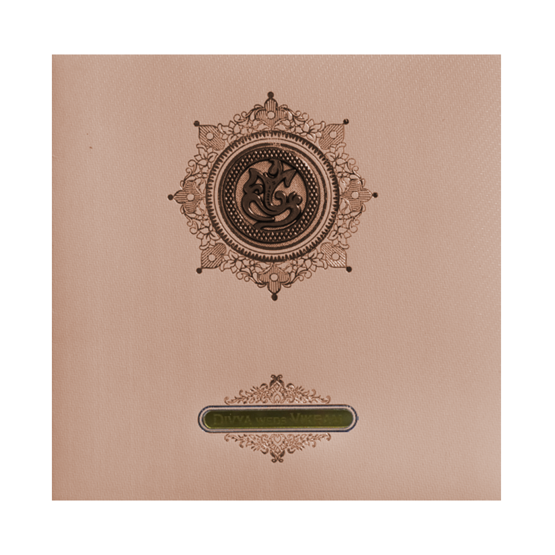 Pink Ganesha Nameplate Invitation Card-KNK839MP