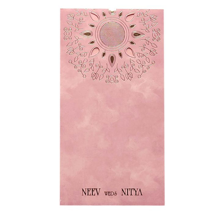 Pink Single Sheet Wedding Card-King of Cards