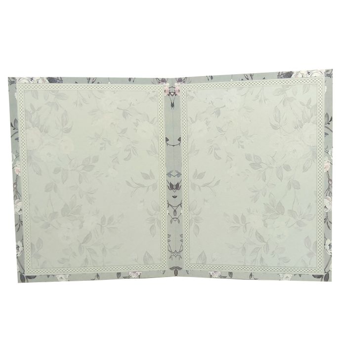 Grey Floral Nameplate Invitation Card-King of Cards