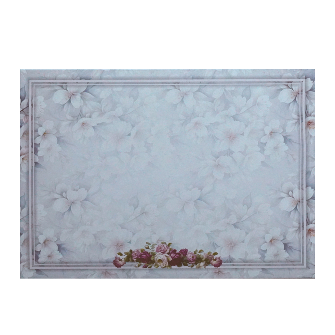 Grey Floral Nameplate Box Invitation Card-KNTN6202