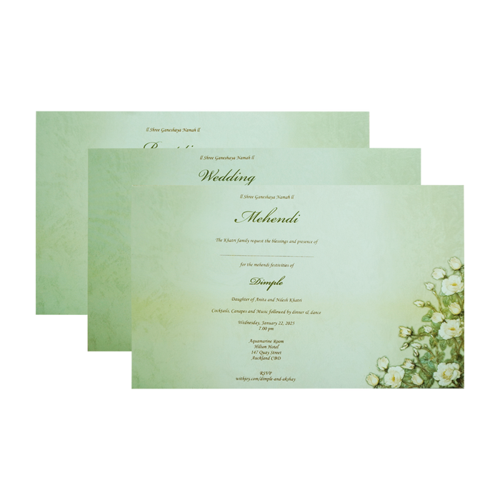 Olive Green Laser cut Premium Invitation-King of Cards