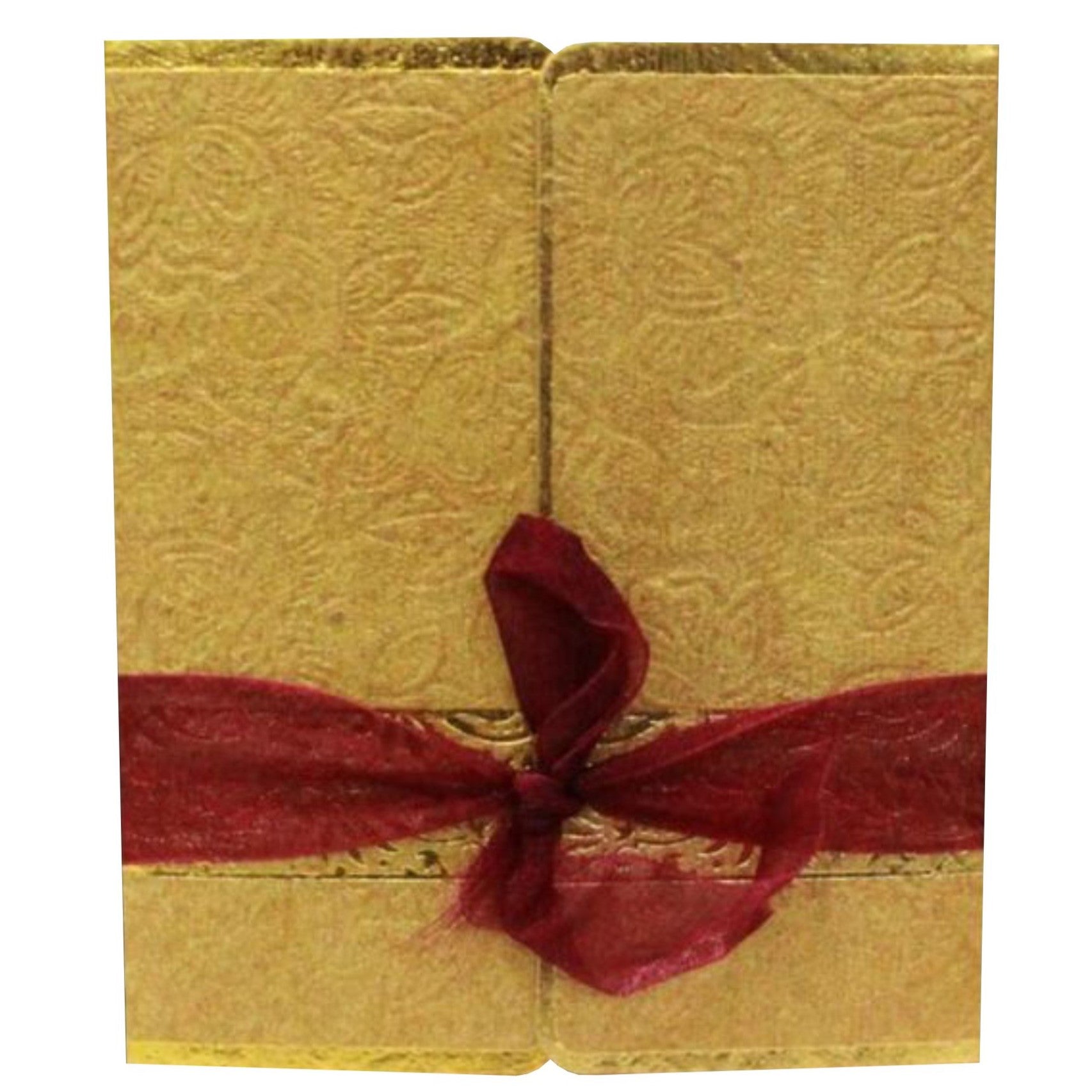Sparkling Gold Ribbon Wedding Card - KNK30001