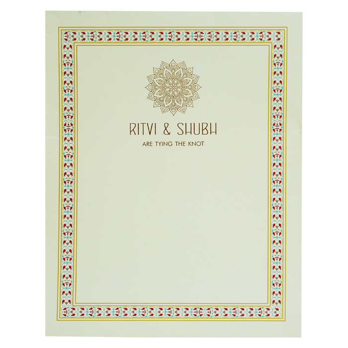 Cream Tracing Sheet Wedding Card-King of Cards